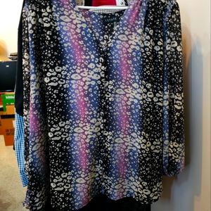 NWT 1.STATE animal print blouse 3X